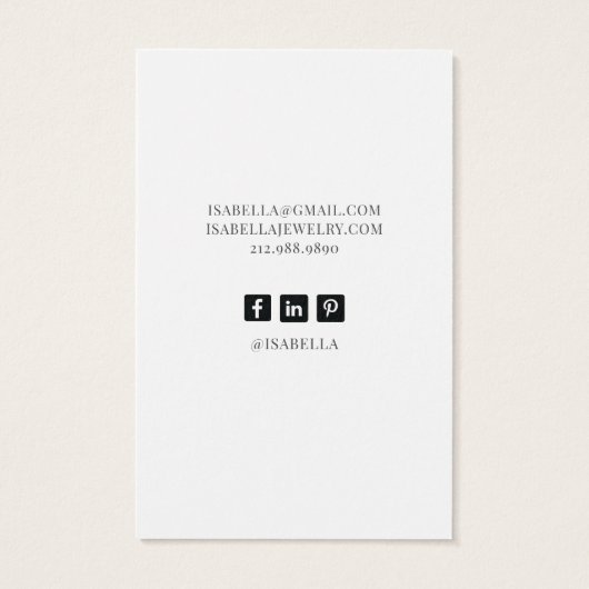 エレガントフローライヤリングジュエリー表示カード (裏面)