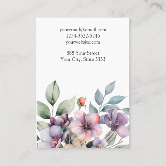 エレガントフローライヤリング表示 名刺 (裏面)