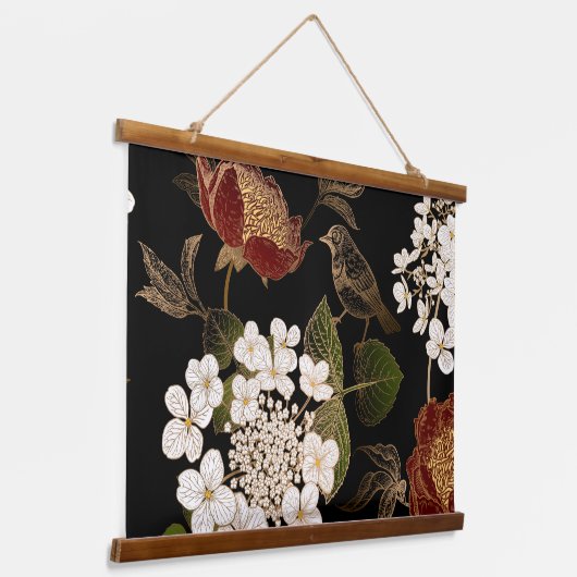 エレガントフローラインスパイア開花 吊り下げ型タペストリー (傾斜あり)