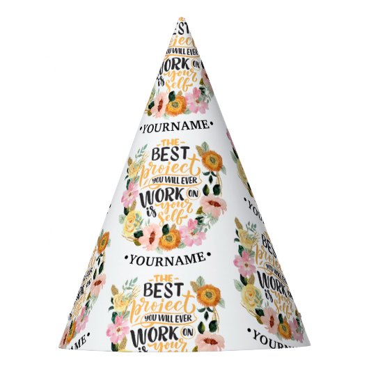 エレガントフローラインスピレーション動機引用文 パーティーハット (正面)