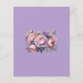 エレガントフローラインソフトパステル誕生日招待状 (裏面)