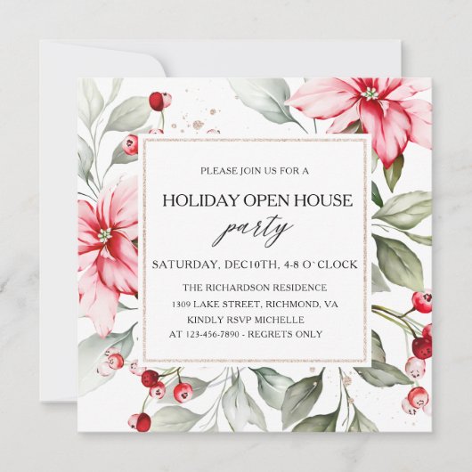 エレガントフローラウィンターホリデーオープンハウススクエア 招待状 (正面)