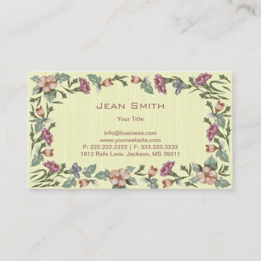 エレガントフローラウェディングプランナー名刺 名刺 (裏面)