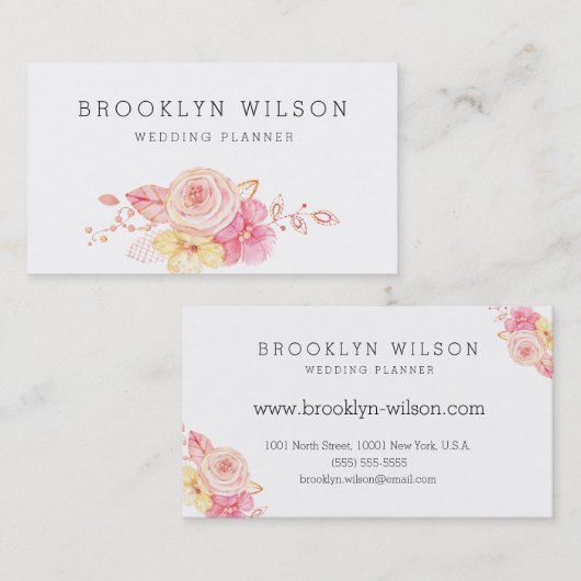 エレガントフローラウェディングプランナー 名刺 (正面/裏面)