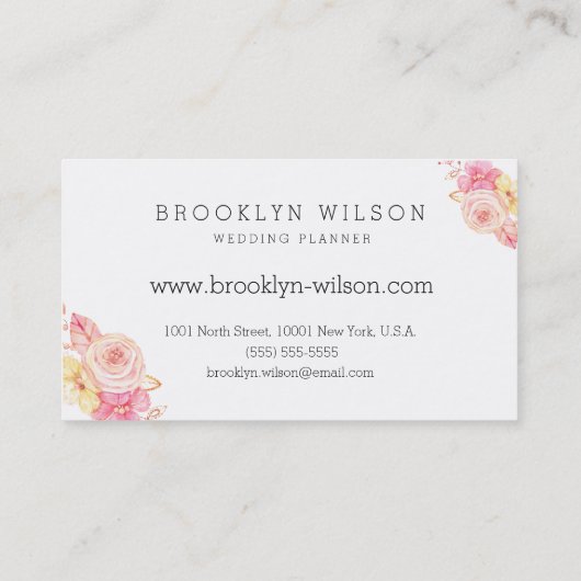 エレガントフローラウェディングプランナー 名刺 (裏面)