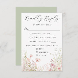 エレガントフローラウェディングRSVPカード 出欠カード