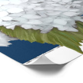 エレガントフローラウエーモダントネイビーホワイトストライプ ポスター (角)