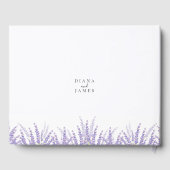 エレガントフローラウォーターカラーラベンダー結婚ズ ゲストブック (裏面)