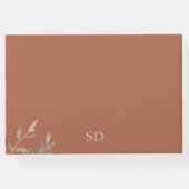 エレガントフローラウォーター色テラコッタ結婚ズ ゲストブック (裏面)