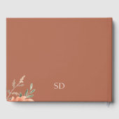 エレガントフローラウォーター色テラコッタ結婚ズ ゲストブック (裏面)