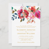 エレガントフローラウォーフォーマルター結婚ガーデンズ 招待状 (正面)