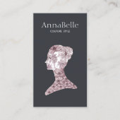 エレガントフローラウーマン顔美しいサロン 名刺 (正面)