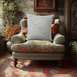 エレガントフローラエンボスプリント – 刺繍フェイク付き クッション