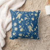 エレガントフローラオクラシックン青 クッション (ブランケット)