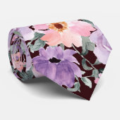 エレガントフローラオンBurgundy Water 結婚 color's ネクタイ (ロール)