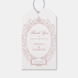 エレガントフローラオーナメントフレ結婚ーム赤面ピンク ギフトタグ