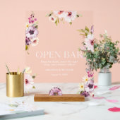 エレガントフローラオープンバー標識 アクリルサイン (ウェディング)