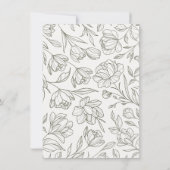 エレガントフローラオ結婚リーブのテーブル番号カード 招待状 (裏面)