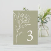 エレガントフローラオ結婚リーブのテーブル番号カード 招待状 (スタンド正面)