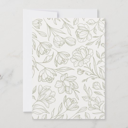 エレガントフローラオ結婚リーブのテーブル番号カード 招待状 (裏面)