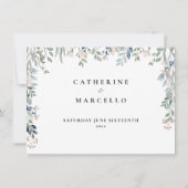 エレガントフローラカスケード結婚の詳細カード 招待状 (裏面)