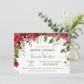 エレガントフローラカスタムクリスマスブライダルシャワー 招待状 (スタンド正面)
