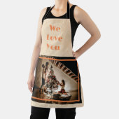 エレガントフローラカスタムファミリーフォト文字オレンジ エプロン (インサイチュ)