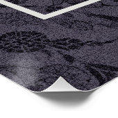 エレガントフローラカスタムファミリーフォト文字グレー ポスター (コーナー)