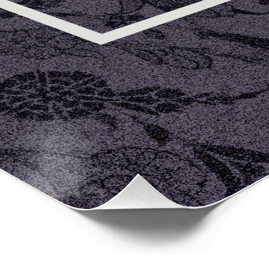 エレガントフローラカスタムファミリーフォト文字グレー ポスター (コーナー)