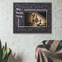 エレガントフローラカスタムファミリーフォト文字グレー