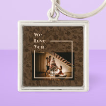 エレガントフローラカスタムファミリーフォト文字ブラウン