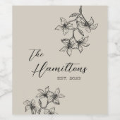 エレガントフローラカスタム設立年 ワインラベル (シングルラベル)