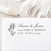 エレガントフローラカップル名結婚の差出人住所 ラベル (インサイチュ)
