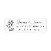 エレガントフローラカップル名結婚の差出人住所 ラベル (正面)