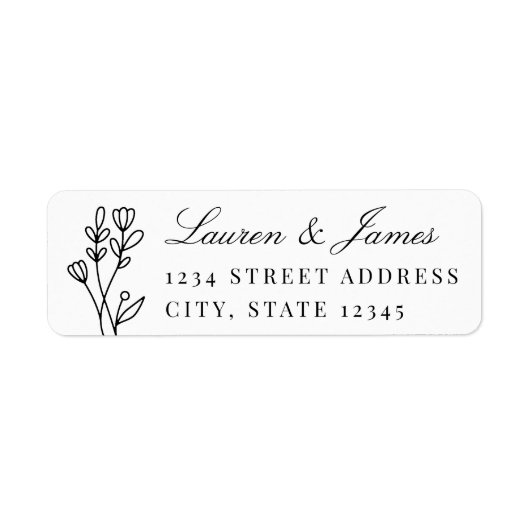 エレガントフローラカップル名結婚の差出人住所 ラベル (正面)