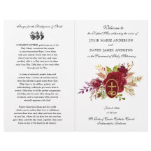 エレガントフローラカトリックのラテン結婚式 プログラム