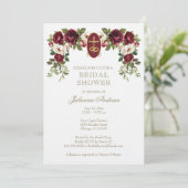 エレガントフローラカトリックブライダルシャワーバラ 招待状 (スタンド正面)