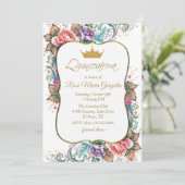 エレガントフローラカラフルキンセアニラ誕生日 招待状 (スタンド正面)