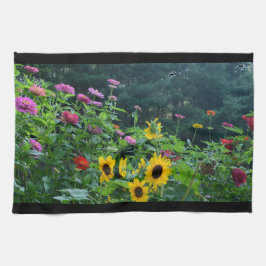 エレガントフローラガーデンひまわり《植物》百日草梅 キッチンタオル