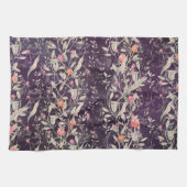 エレガントフローラガーデンウォーターカラーバラ&チューリップ キッチンタオル (横)