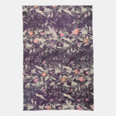 エレガントフローラガーデンウォーターカラーバラ&チューリップ キッチンタオル (縦)