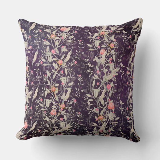 エレガントフローラガーデンウォーターカラーバラ&チューリップ クッション (正面)