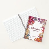 エレガントフローラガーデンウォーターカラーフラワーカスタムズ ノートブック (内部)