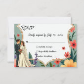 エレガントフローラガーデンサマー結婚ズ 出欠カード (正面)