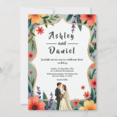 エレガントフローラガーデンサマー結婚ズ 招待状 (正面)