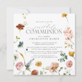 エレガントフローラガーデンファースト聖体拝領ガール 招待状 (正面)
