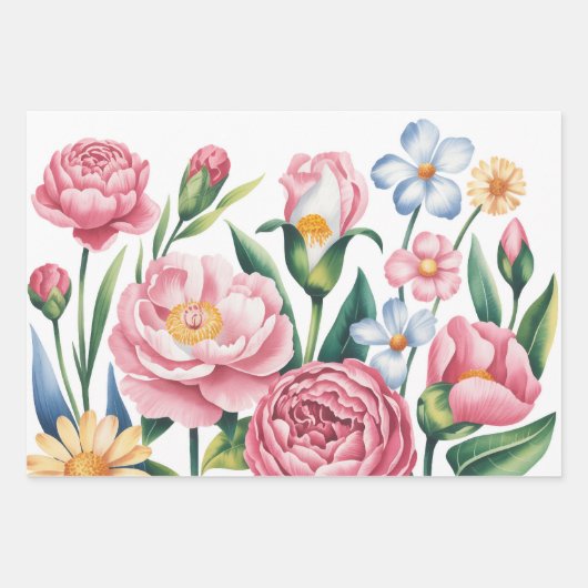 エレガントフローラガーデンラッピング紙 ラッピングペーパーシート (正面)