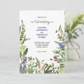 エレガントフローラガーデンワイルドフラワー結婚ズ 招待状 (スタンド正面)