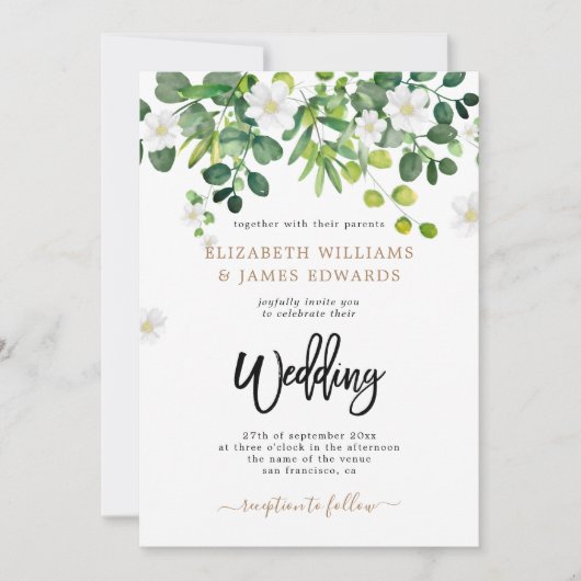 エレガントフローラガーデン春サマー結婚ズ 招待状 (正面)