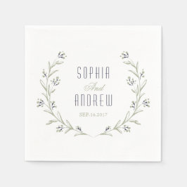 エレガントフローラガーデン結婚ラスチック スタンダードカクテルナプキン